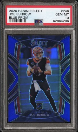 2020 Panini Select Joe Burrow Blue Prizm front