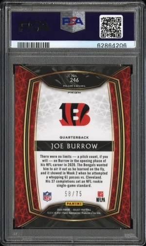 2020 Panini Select Joe Burrow Blue Prizm back