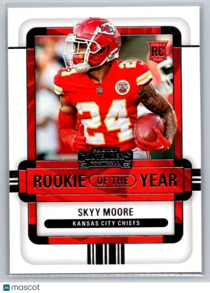 Skyy Moore 2022 Panini Contenders ROY-SMO Rookie of the Year Chiefs