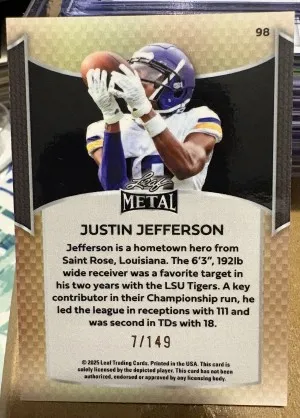 2025 Leaf Metal Justin Jefferson  /149 back
