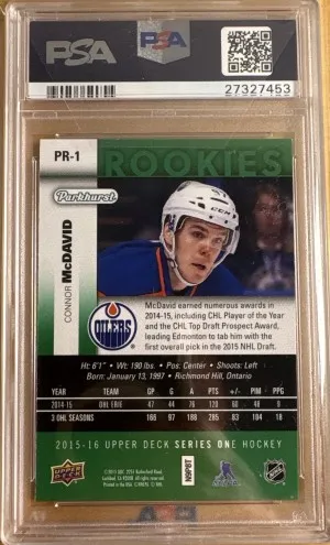 2015 Upper Deck Parkhurst Rookies Connor Mcdavid Parkhurst Rookies back