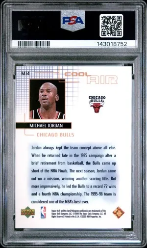 1999 Upper Deck Cool Air Michael Jordan #MJ4 PSA 9 back