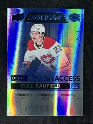2021 Credentials Debut Ticket Cole Caufield (88/99) front