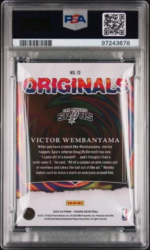 2023 Panini Origins Originals Victor Wembanyama PSA 9 back