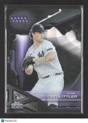 2026 Topps Chrome Black Cam Schlittler #98 Purple RC 07/15 front