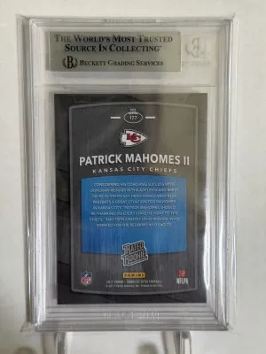 2017 Optic Patrick Mahomes Rated Rookie Beckett 9 back