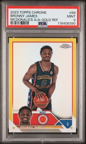 2023 Topps Chrome Mcdonald's All-American Bronny James -Gold Reference 4/50 front