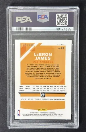 2019 Panini Donruss Optic Lebron James Premium Box Set back