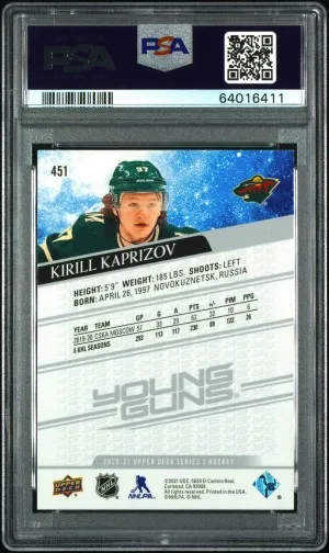 Kirill Kaprizov Young Guns PSA 9 back