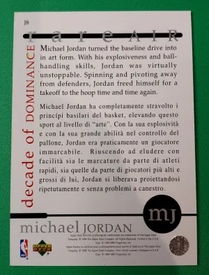 1994-95  #J8 Michael Jordan Michael Jordan Rare Air Decade Of Dominance back