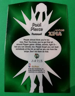 1999-00 Skybox Apex Die Cut - Jam Session Paul Pierce #2 JS back