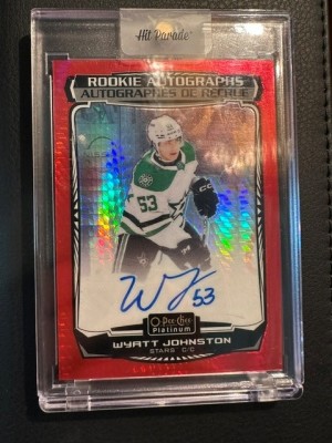 2022-23 OPC Platinum - Wyatt Johnston - Red Prism /30 - Auto front