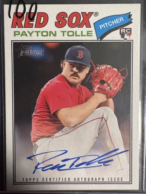 2026 Topps Heritage Payton Tolle RC Real One Auto Blue Ink ROA front