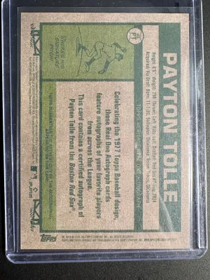 2026 Topps Heritage Payton Tolle RC Real One Auto Blue Ink ROA back