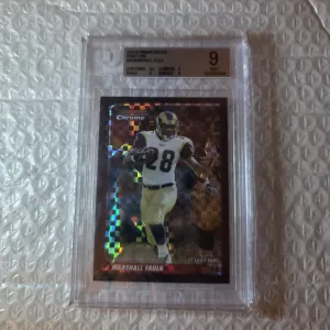 2003 Bowman Chrome Marshall Faulk Xfractor #80 /250 BGS 9 front
