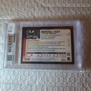2003 Bowman Chrome Marshall Faulk Xfractor #80 /250 BGS 9 back
