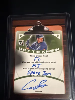 2026 Donruss Baseball Get To Know Cam Smith Auto Super Rare Case Hit Astros front
