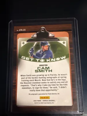 2026 Donruss Baseball Get To Know Cam Smith Auto Super Rare Case Hit Astros back