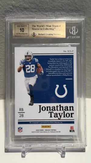 Jonathan Taylor 2020 Panini Encased #SCSJT-Scripted Signatures 26/75 BGS 9.5 back