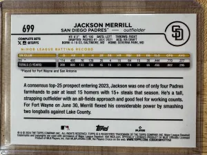 2024 Topps Jackson Merrill #699 RC back