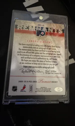 2009-10 Premier Jeff Carter Patch Auto /25 back