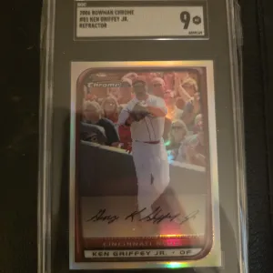 2006 Bowman Chrome Ken Griffey Jr Refractor SGC 9 front