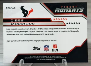 2025 Topps Finest - Finest Moments Autographs -C.J. Stroud #FMA-CJS back
