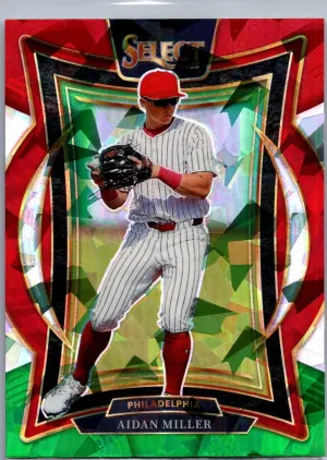 2025 Panini Select #23 Aidan Miller Red and Green Ice Prizms