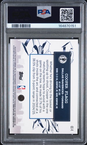 2025-26 Topps - Clutch City Prospects Cooper Flagg #CC-1 (RC) Mavericks PSA 9 back