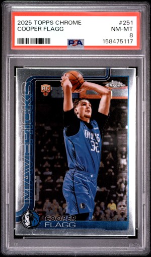 2025 Topps Chrome - Cooper Flagg #251 Mavericks PSA 8 front