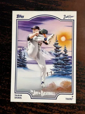 2025 Topps X Bob Ross: The Joy Of Baseball Tarik Skubal #47 Detroit Tigers front