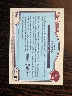 2025 Topps X Bob Ross: The Joy Of Baseball Tarik Skubal #47 Detroit Tigers back