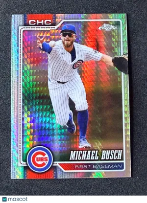 Michael Busch 2026 Topps Chrome 26 Prism Refractors Chicago Cubs