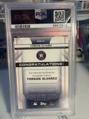 2020 Bowman Sterling Rookie Autographs Yordan Alvarez Rookie Auto-Gold Ref. back