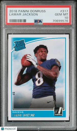 Lamar Jackson 2018 Panini Donruss #317- PSA 10 Rated Rookie front