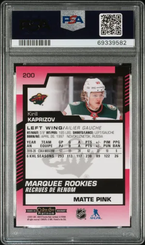 Kirill Kaprizov Matte Pink Marquee Rookies (POP 23) back