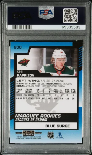 Kirill Kaprizov Blue Surge Marquee Rookies (POP 25) back