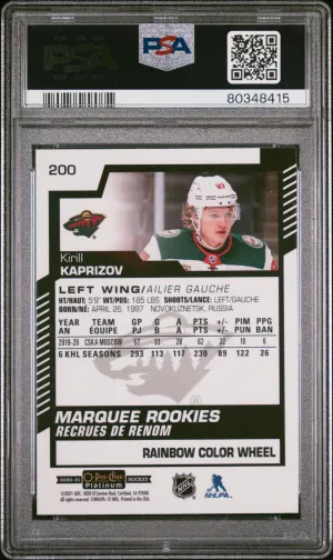 Kirill Kaprizov Rainbow Color Wheel Marquee Rookies (POP 70) back