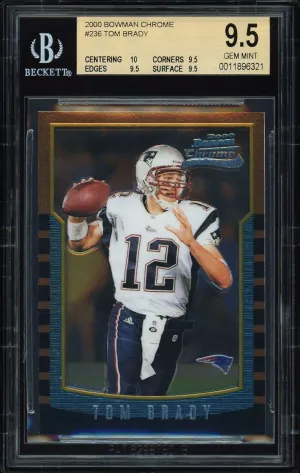 Tom Brady 2000 Bowman Chrome #236 Rookie RC Patriots BGS 9.5 True Gem+