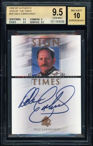 Dale Earnhardt 2000 Upper Deck SP Authentic #DE Sign of the Times Auto BGS 9.5