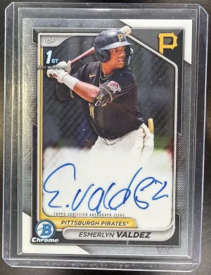 2024 Bowman Chrome Esmerlyn Valdez Chrome Prospect Auto 1st Bowman front