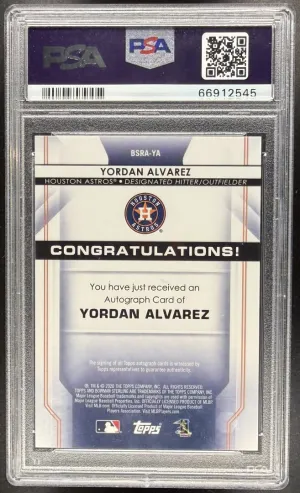 2020 Bowman Sterling Rookie Auto Yordan Alvarez Gold Refractor /50 PSA 9 #YA back