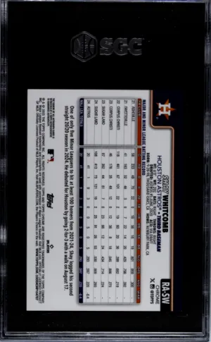 2025 Topps Chrome Shay Whitcomb SGC 8.5 back