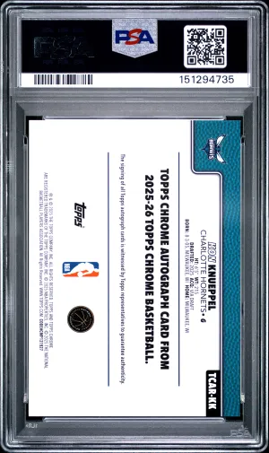 2025 Topps Chrome Chrome Rookie Autographs Kon Knueppel PSA 10 back