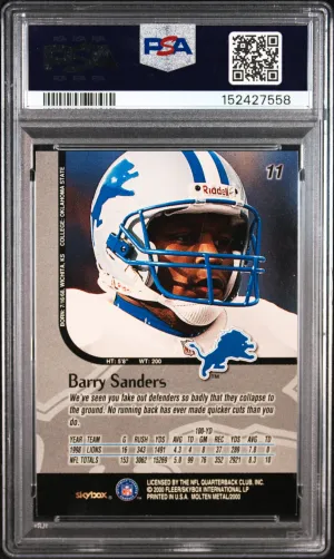 1999 Skybox Molten Metal Barry Sanders Player's Party back