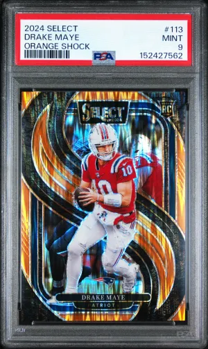 2024 Panini Select Drake Maye Orange Shock front