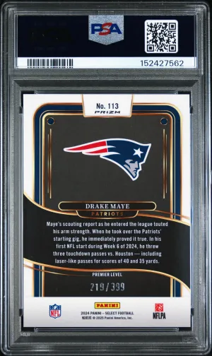 2024 Panini Select Drake Maye Orange Shock back