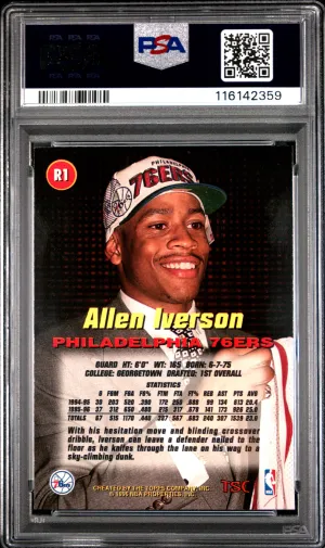 1996 Stadium Club Rookies  Allen Iverson Rookies 1 back