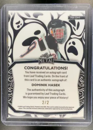 2024 Leaf Metal Dominik Hasek Black & White /2 #HA-DH1 Auto back
