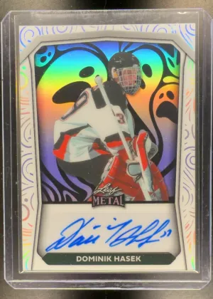 2024 Leaf Metal Dominik Hasek Black & White /2 #HA-DH1 Auto front